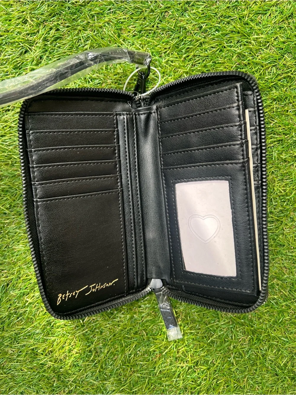 Betsy Johnson Skull Zip Around Compact Wallet Wristlet